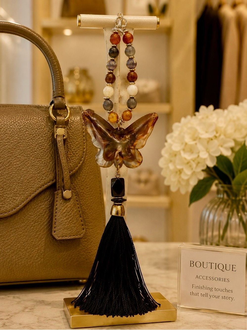 Butterfly Pendant Tassel Bag Charm